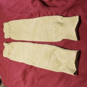 Handknit wool-acrylic blend leg warmers